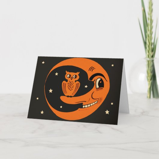 Carte d'Halloween Retro Moon (Devant)