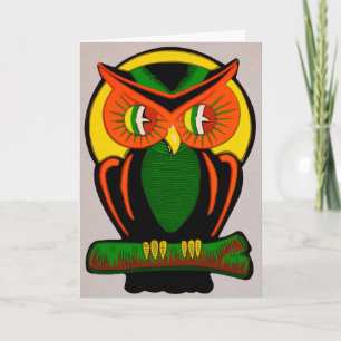 Carte d'Halloween Retro Owl