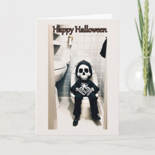 Carte d'Halloween Skeleton Pit Stop