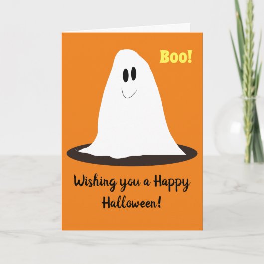 Carte d'Halloween Smiley Ghost Happy (Devant)