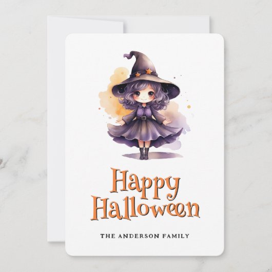 Carte d'Halloween sorcière (Devant)