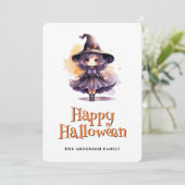 Carte d'Halloween sorcière (Debout devant)