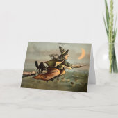 Carte d'Halloween sorcière vintage (Devant)