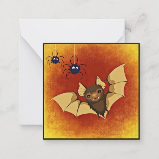 Carte d'Halloween Spider et Bats Mini (Devant)