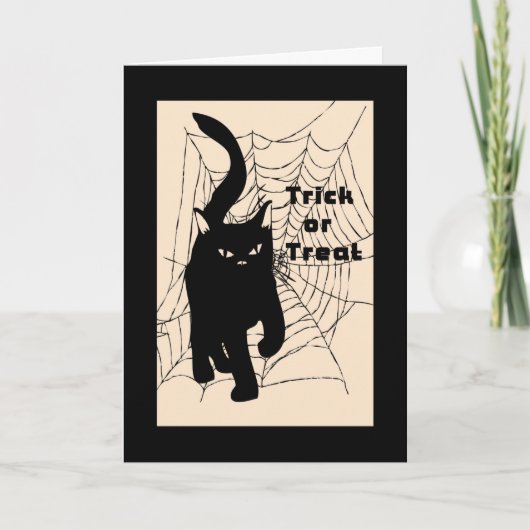 Carte d'Halloween, Tricot ou Treat Cat (Devant)