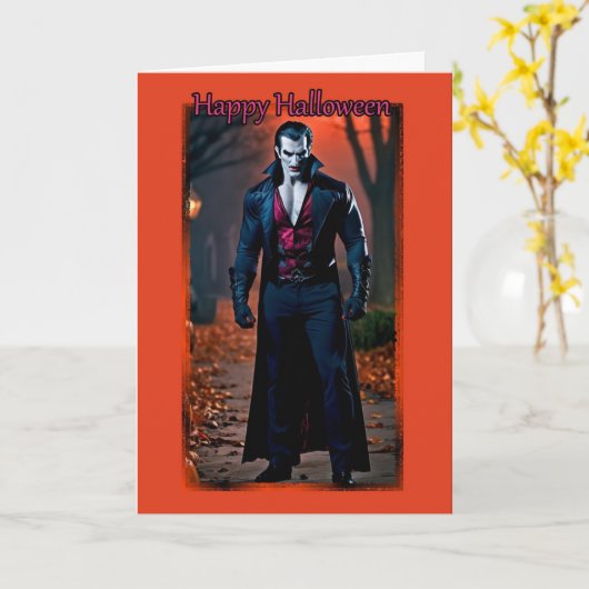 Carte d'Halloween Vampire Hunk (Fleur jaune)