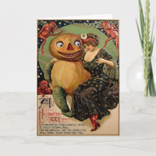 Carte d'Halloween victorienne vintage
