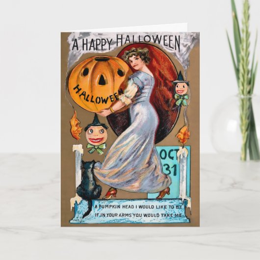 Carte d'Halloween victorienne vintage (Devant)