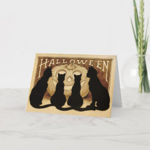 Carte d'Halloween vintage Black Cats