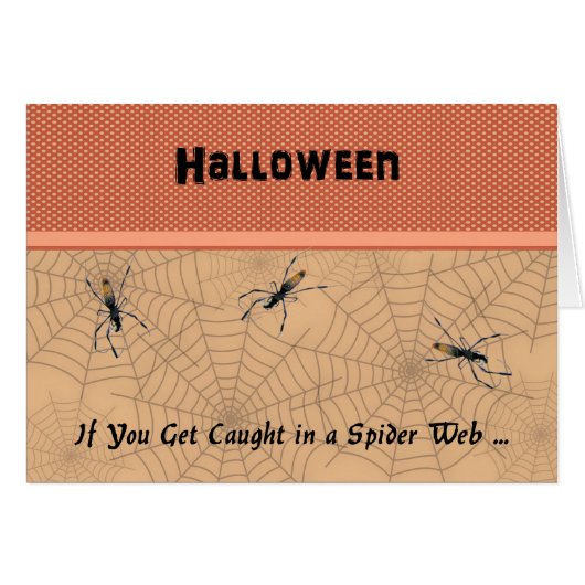 Carte d'Halloween Web Spider (Devant horizontal)