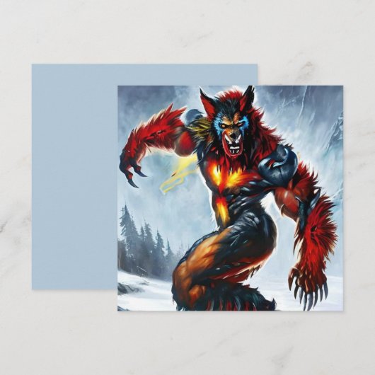 Carte d'Halloween Werewolf unique (Devant / Derrière)