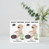 Carte d'Halloween Zombie Mummy School Party (Debout devant)