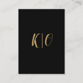 Carte d'hébergement Black and Gold Calligraphy (Dos)