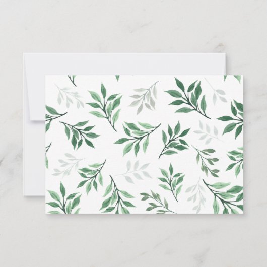 Carte d'hébergement Bouquet de feuillage (Dos)