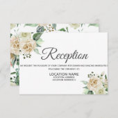 Carte d'hébergement de la réception fleurie Rose c (Devant / Derrière)