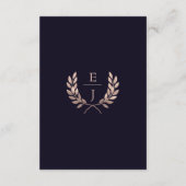 Carte d'hébergement de mariage au monogramme Rose (Dos)