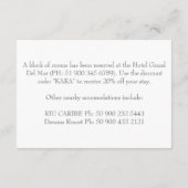 Carte d'hébergement de mariage de plage personnali (Dos)