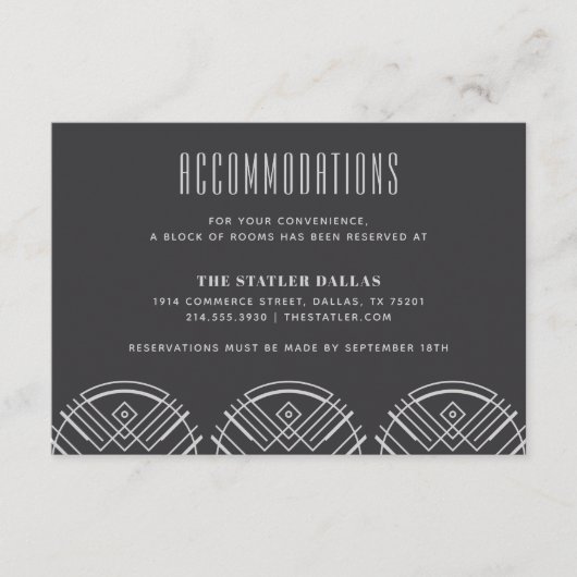 Carte d'hébergement de mariage Deco Scallops - Gri (Devant)