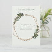 carte d'hébergement de mariage géométrique floral (Debout devant)