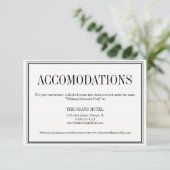 Carte d'hébergement de mariage simple et élégant (Debout devant)