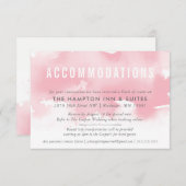 CARTE D'HÉBERGEMENT design aquarelle rose vif (Devant / Derrière)