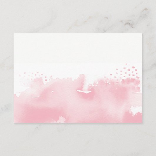 CARTE D'HÉBERGEMENT design aquarelle rose vif (Dos)