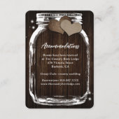 Carte d'hébergement en bois rustique avec pot Maso (Devant)