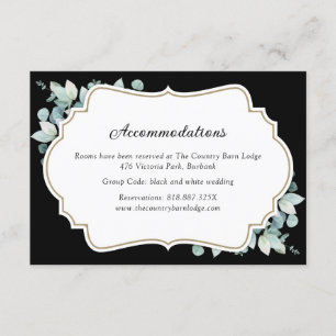 Carte d'hébergement Eucalyptus Hotel Green Noir