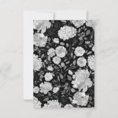 Carte d'hébergement Floral moderne noir & blanc (Dos)