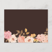 Carte d'hébergement Florale Or Rose (Dos)