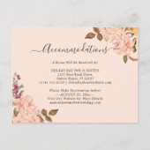 Carte d'hébergement Florale Or Rose (Devant)
