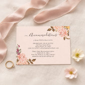Carte d'hébergement Florale Or Rose