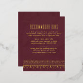 Carte d'hébergement Foil Ornate Frame - Maroon (Recto/Verso)