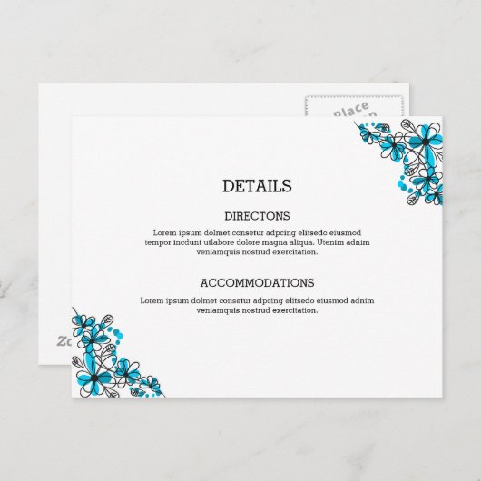 Carte d'hébergement mariage (Devant / Derrière)