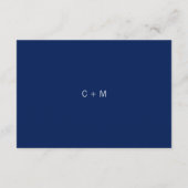 Carte d'hébergement Mariage bleu marine moderne (Dos)