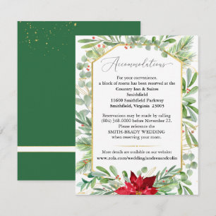 Carte d'hébergement Mariage de Noël Watercolor