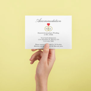 Carte d'hébergement Mariage Entwin Rings
