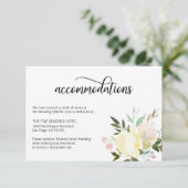 Carte d'hébergement Mariage Floral Watercolor (Debout devant)