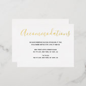 Carte d'hébergement Mariage Real Gold Foil Script (Recto/Verso)