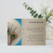 Carte d'hébergement moderne Taupe Aqua Peacock (Debout devant)