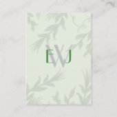 Carte d'hébergement Monogram Botanical Greenery (Dos)
