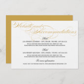 Carte d'hébergement - Or & Noir (Devant / Derrière)