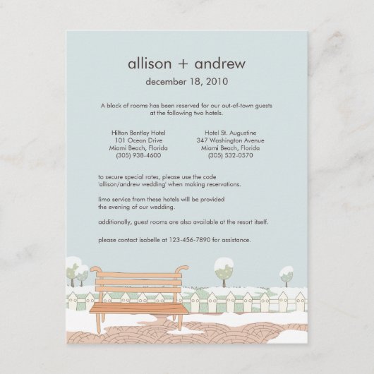 Carte d'hébergement Whimsical Winter Wedding (Devant)