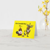 Carte d'heure de fête de la fête du Canada (Fleur jaune)