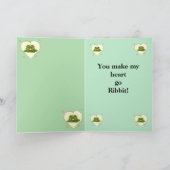 Carte d'Heureuse Sainte-Valentin de grenouille amo (Intérieur)