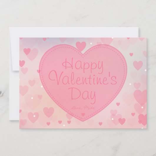 Carte d'Heureuse Sainte-Valentin des Coeurs roses  (Devant)