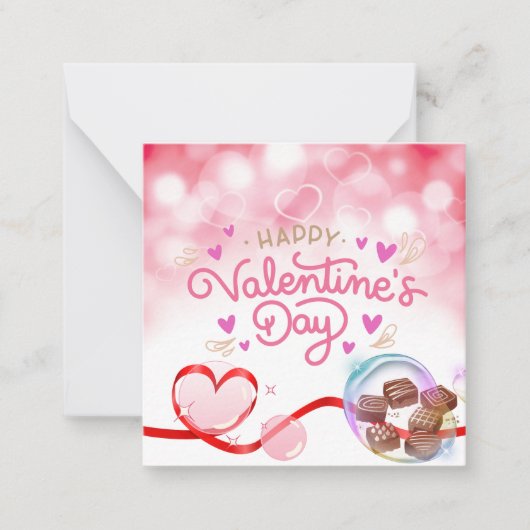 Carte d'Heureuse Sainte-Valentin Love Heart & Choc (Devant)