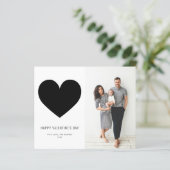 Carte d'Heureuse Sainte-Valentin minimaliste Black (Debout devant)