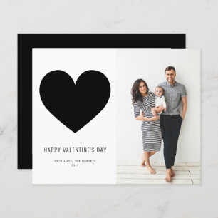 Carte d'Heureuse Sainte-Valentin minimaliste Black