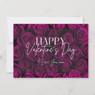 Carte d'Heureuse Sainte-Valentin Rose Bouquet Purp